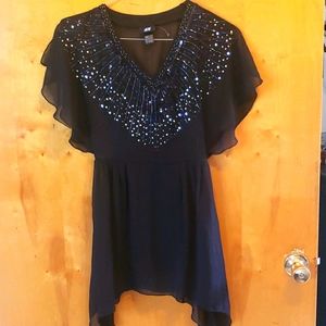 BEAUTIFUL Sheer Beaded Cover-Up
